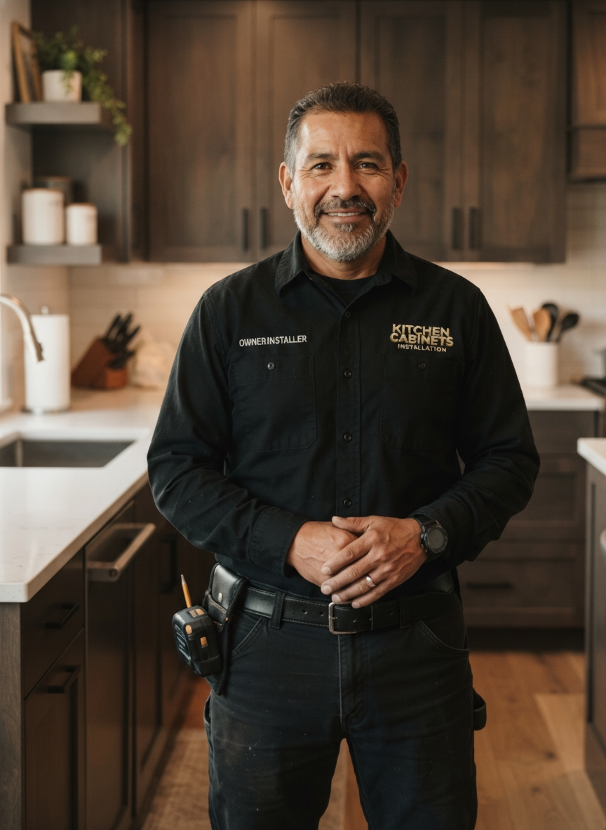Ysaias, owner and cabinet installer